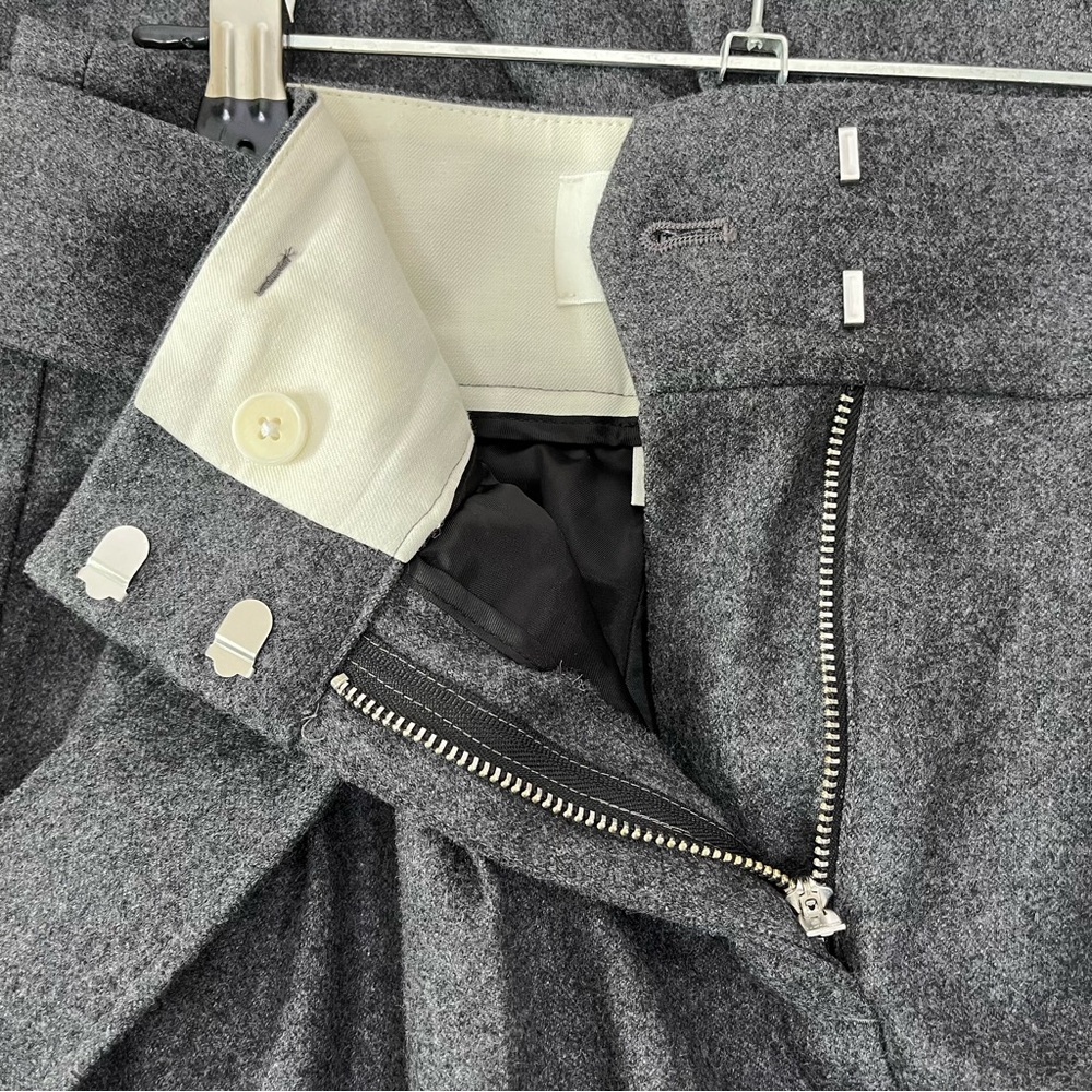 Wilfred Gia Pant Heather Dark‎ Grey Wool Cashmere High-Waisted Tie Waist Size 2 - Picture 12 of 16